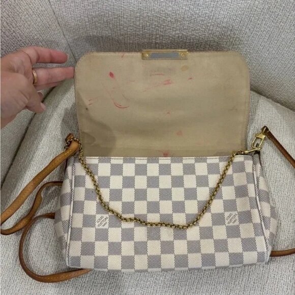 Authentic discontinued Louis Vuitton favorite MM damier azur crossbody 2 strap - Picture 7 of 13